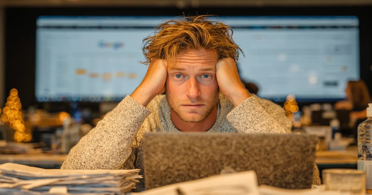 Marketeer analyseert Google Ads resultaten op laptop