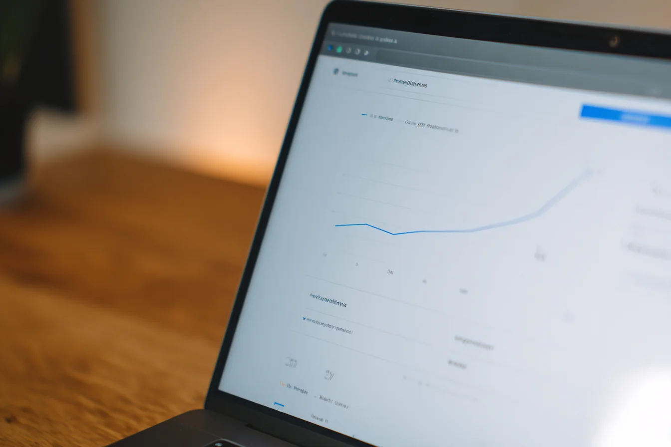 Screenshot van Google Search Console met stijgende impressies grafiek