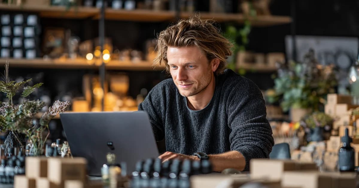 WooCommerce dashboard op laptop in moderne kantooromgeving