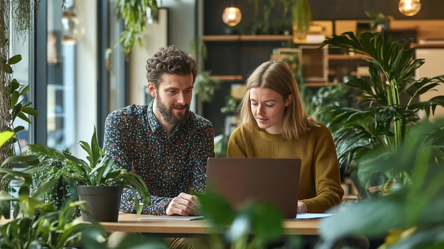 Team bespreekt WordPress website project op kantoor