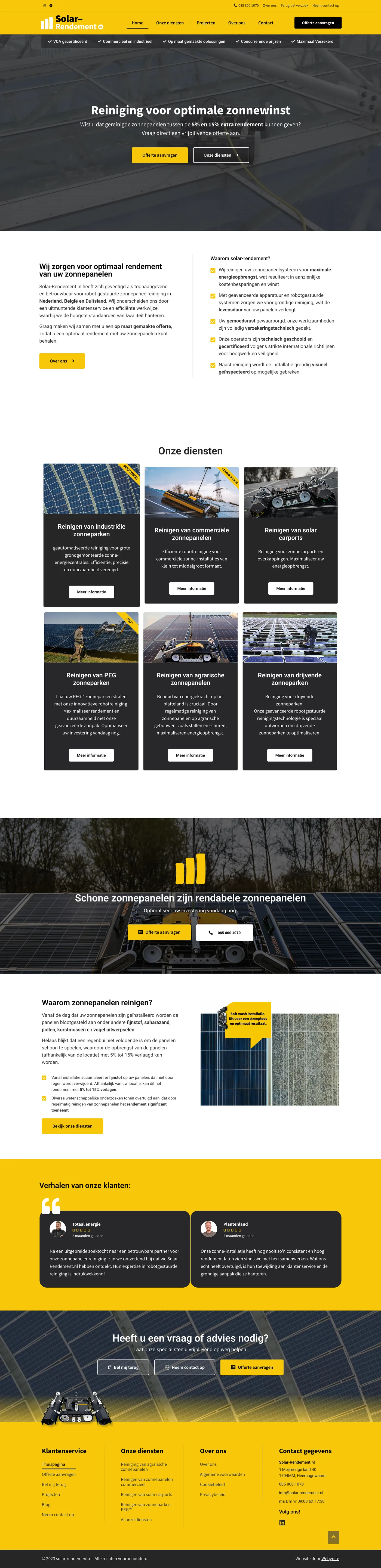 Website Solar Rendement - gebouwd door NexBridge