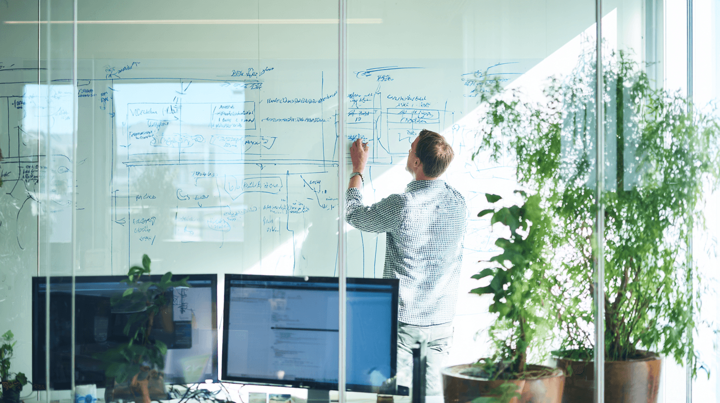 Software architect schetst database schema